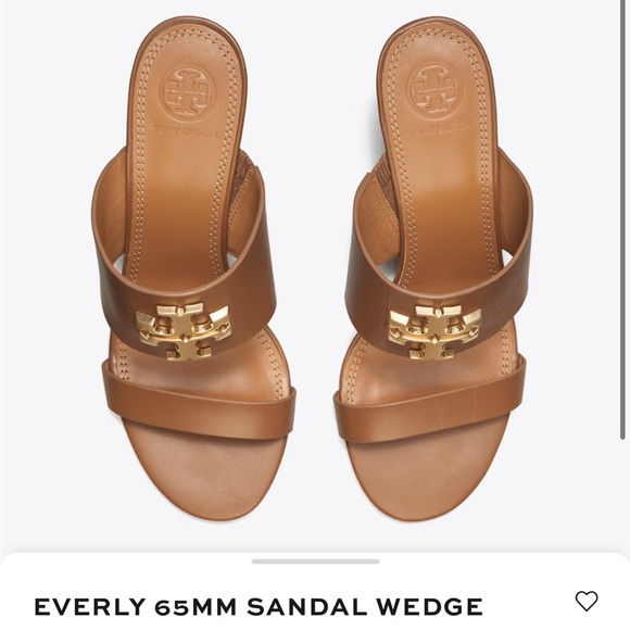 Tory Burch Everly Wedge Sandals 65mm in Royal Tan Brown Size 6.5 - Picture 7 of 7